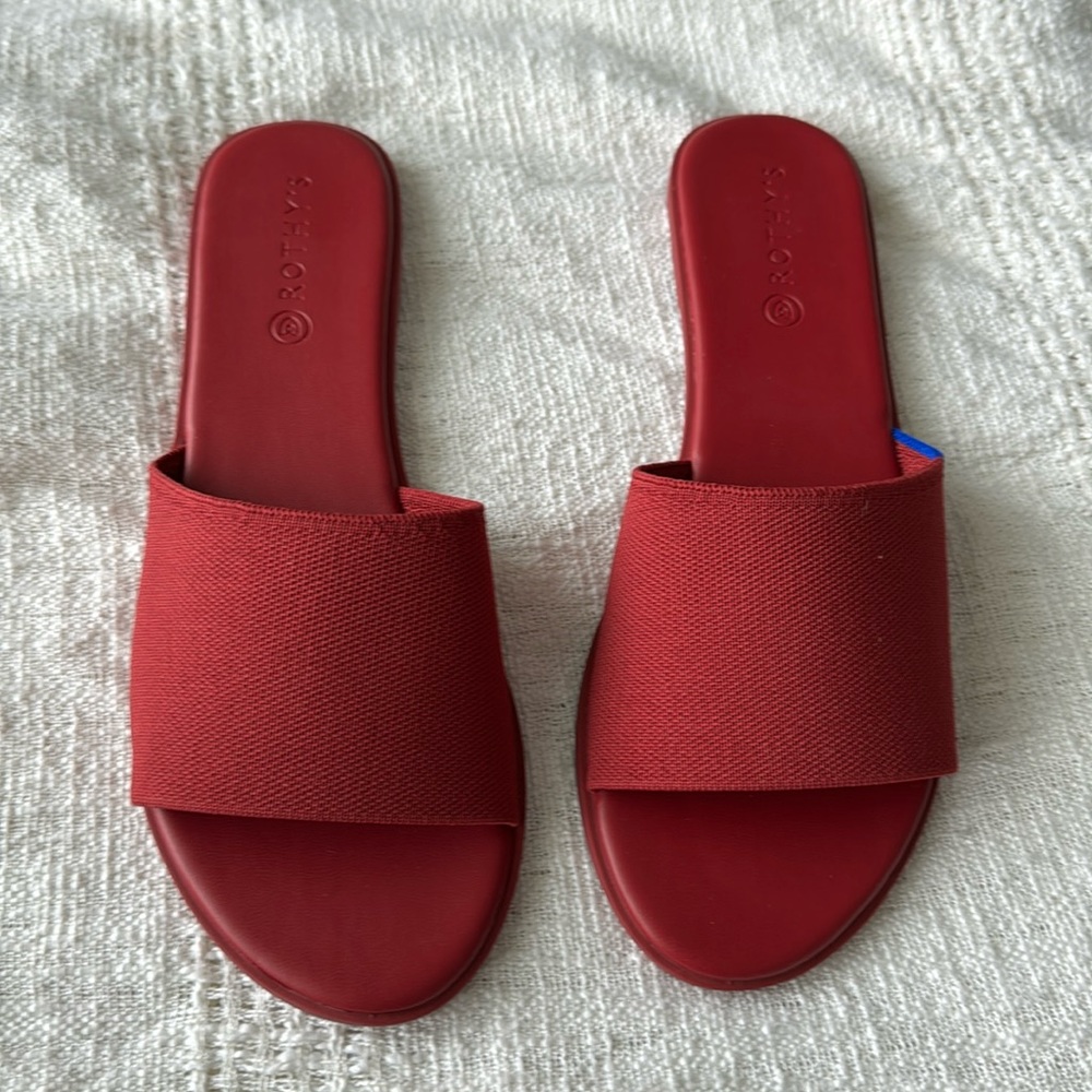 Rothy's Red Slide Sandals